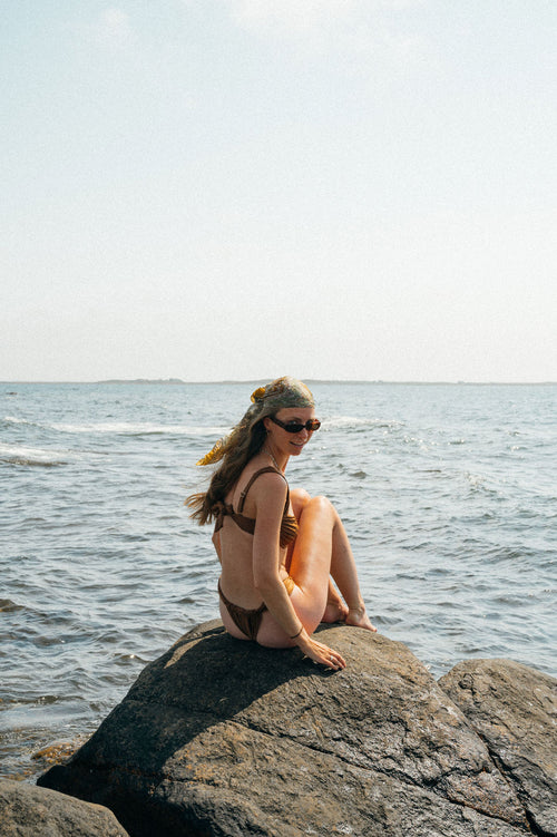 Brown bikini bottom